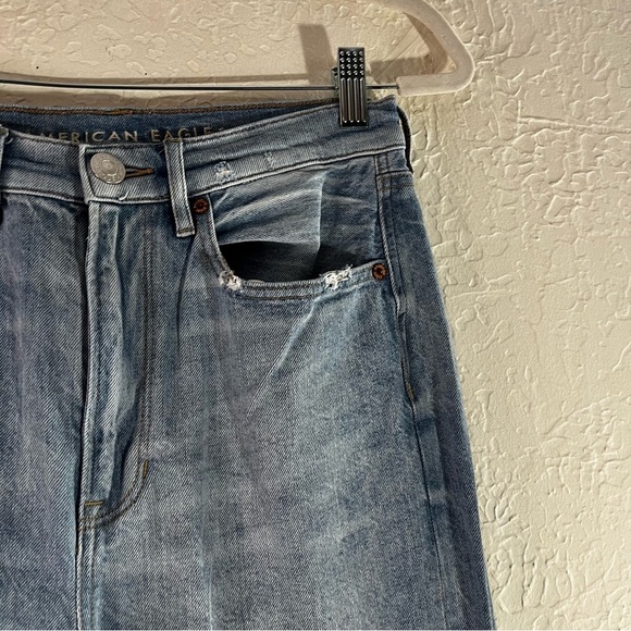 American Eagle Highest Waist Baggy Straight Jeans in Washed Blue - Picture 5 of 14